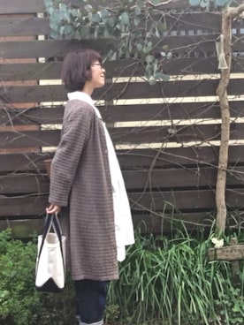 「ロールアップ」｜「アイテム（シャツワンピース）」を使った、mioさん（レディース・155cm）の春コーディネート