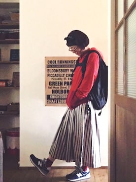 「KRIFF MAYER（クリフメイヤー）のアイテム（ナイロンジャケット）」を使った、mioさん（レディース・155cm）の冬コーディネート