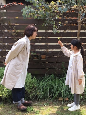 「デニム」｜「アイテム（その他アウター）」を使った、mioさん（レディース・155cm）の春コーディネート