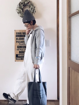 「nest Robe（ネストローブ）のアイテム（サロペット/オーバーオール）」を使った、mioさん（レディース・155cm）の秋コーディネート