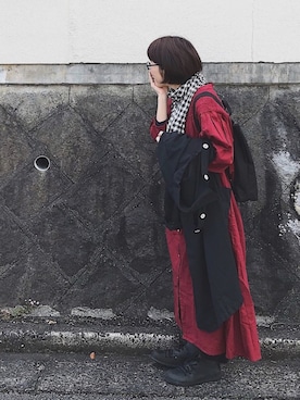 「シンプルおしゃれが好き」｜「アイテム（ステンカラーコート）」を使った、mioさん（レディース・155cm）の秋コーディネート