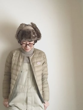 「nest Robe（ネストローブ）のアイテム（サロペット/オーバーオール）」を使った、mioさん（レディース・155cm）の冬コーディネート