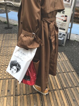 「select MOCA（セレクトモカ）のアイテム（トレンチコート）」を使った、ななほさん（レディース・150cm）の冬コーディネート