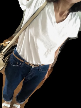 「blue」｜「アイテム（ハンドバッグ）」を使った、Tayさん（レディース・157cm）の夏コーディネート