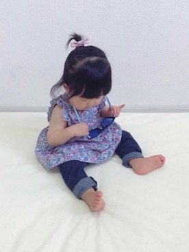 「Carter's（カーターズ）のアイテム（ワンピース/ドレス）」を使った、YuAchiさん（キッズ・70cm）の夏コーディネート