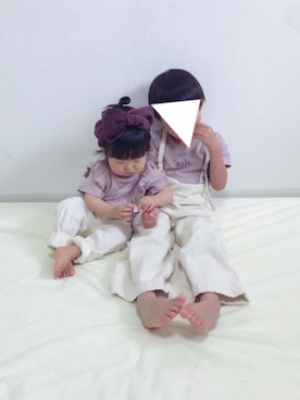 「CIAOPANIC TYPY（チャオパニックティピー）のアイテム（ヘアアクセサリー）」を使った、YuAchiさん（キッズ・70cm）の夏コーディネート
