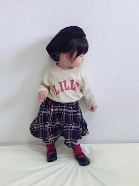「チェッカーずまつり2020秋」｜YuAchiさん（キッズ・70cm）の秋コーディネート