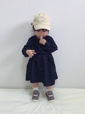 「アイテム（ワンピース/ドレス）」を使った、YuAchiさん（キッズ・70cm）の秋コーディネート