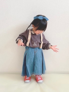 「赤コンバース」｜「アイテム（その他）」を使った、YuAchiさん（キッズ・70cm）の冬コーディネート