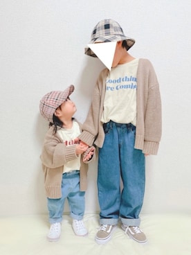 「Seraph（セラフ）のアイテム（パンツ）」を使った、YuAchiさん（キッズ・70cm）の春コーディネート