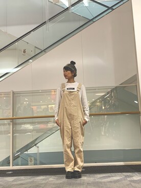 「cepo（セポ）のアイテム（サロペット/オーバーオール）」を使った、mamehamuさん（レディース・156cm）の冬コーディネート
