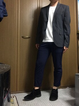 「Banana Republic（バナナリパブリック）のアイテム（テーラードジャケット）」を使った、TAKUさん（メンズ・165cm）の春コーディネート