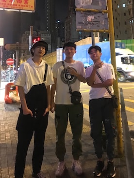 「STUSSY（ステューシー）のアイテム（オールインワン・サロペット）」を使った、不談さん（メンズ・183cm）の秋コーディネート