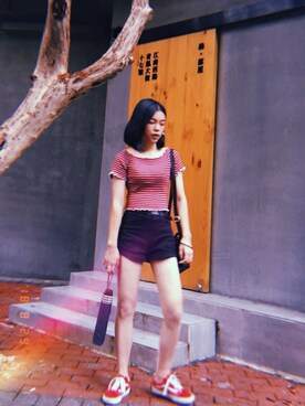 「ATMOSPHERE（アトモスフィア）のアイテム」を使った、yukさん（レディース・160cm）の夏コーディネート