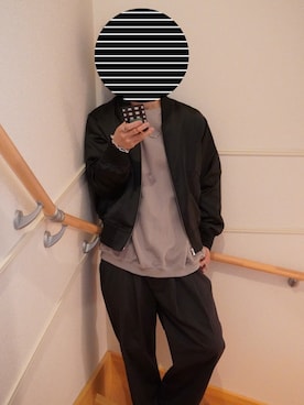 「HARE（ハレ）のアイテム（MA-1）」を使った、しーさん（メンズ・177cm）の冬コーディネート