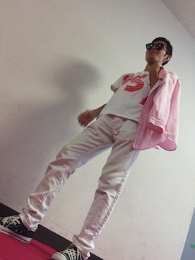 「WEGO（ウィゴー）のアイテム（ワンピース/ドレス）」を使った、江口恵太朗さん（メンズ・162cm）の夏コーディネート