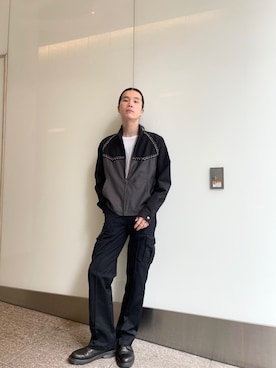 「PRADA（プラダ）のアイテム（ブルゾン）」を使った、HILOさん（メンズ・184cm）の春コーディネート
