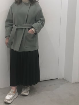 「PUBLIC TOKYO（パブリックトウキョウ）のアイテム（ノーカラージャケット）」を使った、KAZUE KAWAMOTOさん（レディース・164cm）の秋コーディネート