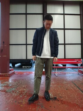 「RAGEBLUE（レイジブルー）のアイテム（MA-1）」を使った、ひろやすさん（メンズ・170cm）の春コーディネート