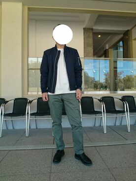 「RAGEBLUE（レイジブルー）のアイテム（MA-1）」を使った、ひろやすさん（メンズ・170cm）の春コーディネート