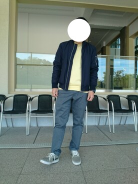 「RAGEBLUE（レイジブルー）のアイテム（MA-1）」を使った、ひろやすさん（メンズ・170cm）の春コーディネート