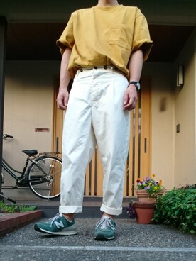 「niko and...（ニコアンド）のアイテム（チノパンツ）」を使った、ひろやすさん（メンズ・170cm）の夏コーディネート