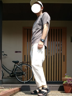 「niko and...（ニコアンド）のアイテム（チノパンツ）」を使った、ひろやすさん（メンズ・170cm）の夏コーディネート