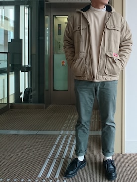 「Dickies（ディッキーズ）のアイテム（その他アウター）」を使った、ひろやすさん（メンズ・170cm）の冬コーディネート