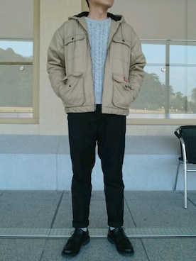 「Dickies（ディッキーズ）のアイテム（その他アウター）」を使った、ひろやすさん（メンズ・170cm）の冬コーディネート