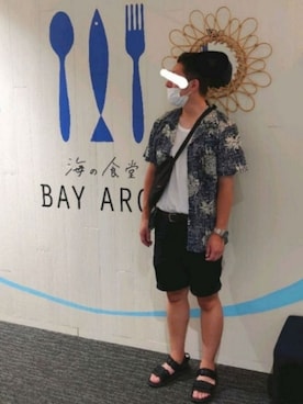 「アロハシャツ」｜ひろやすさん（メンズ・170cm）の夏コーディネート