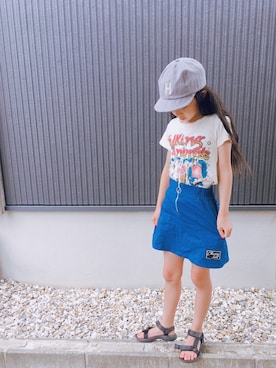 「GO TO HOLLYWOOD（ゴートゥーハリウッド）のアイテム（キャップ、グレー系）」を使った、mochikoさん（レディース・160cm）の夏コーディネート