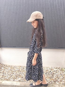 「CIAOPANIC TYPY（チャオパニックティピー）の【ママとおそろい】レースアップ太コールキャップ（キャップ、ベージュ系）」を使った、mochikoさん（レディース・160cm）の秋コーディネート