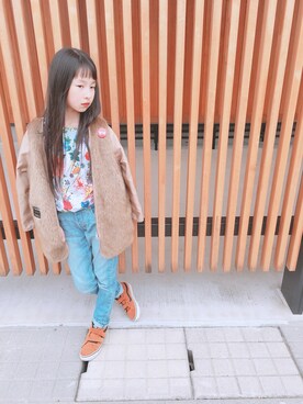 「H&M（エイチ・アンド・エム）のアイテム（Tシャツ/カットソー、その他）」を使った、mochikoさん（レディース・160cm）の春コーディネート