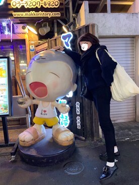 「stradivarius（ストラディバリウス）のアイテム（ローファー）」を使った、Natsuさん（レディース・164cm）の冬コーディネート