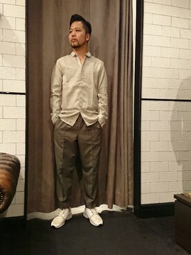 「TRANSIT（トランジット）のアイテム（トップス）」を使った、keitaさん（メンズ・177cm）の春コーディネート