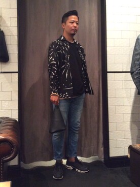 「Magnu（マヌー）のMagnu/マヌー/Tee Pee pouch（ハンドバッグ）」を使った、keitaさん（メンズ・177cm）の春コーディネート