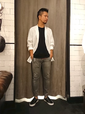 「TRANSIT（トランジット）のアイテム」を使った、keitaさん（メンズ・177cm）の夏コーディネート