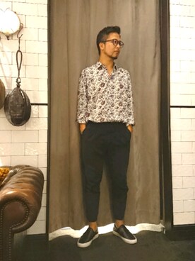 「柄シャツ」｜keitaさん（メンズ・177cm）の夏コーディネート