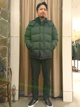 「WOOLRICH（ウールリッチ）のアイテム（ジャケット/アウター）」を使った、keitaさん（メンズ・177cm）の冬コーディネート