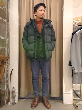 「ショールカラー」｜「アイテム（ジャケット/アウター）」を使った、keitaさん（メンズ・177cm）の冬コーディネート