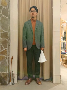 「Magnu（マヌー）のMagnu/マヌー/Tee Pee pouch（ハンドバッグ）」を使った、keitaさん（メンズ・177cm）の冬コーディネート