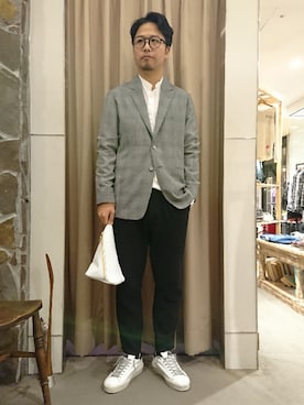 「Magnu（マヌー）のMagnu/マヌー/Tee Pee pouch（ハンドバッグ）」を使った、keitaさん（メンズ・177cm）の冬コーディネート