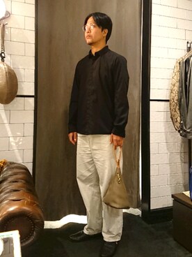「Magnu（マヌー）のMagnu/マヌー/Tee Pee pouch（ハンドバッグ）」を使った、keitaさん（メンズ・177cm）の夏コーディネート