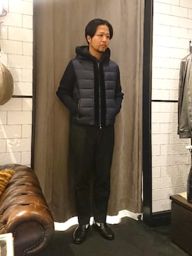 「EMMETI（エンメティ）のアイテム」を使った、keitaさん（メンズ・177cm）の秋コーディネート