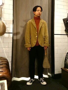 「Magnu（マヌー）のMagnu/マヌー/Tee Pee pouch（ハンドバッグ）」を使った、keitaさん（メンズ・177cm）の秋コーディネート