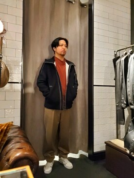 「TRANSIT（トランジット）のアイテム（ジャケット/アウター）」を使った、keitaさん（メンズ・177cm）の秋コーディネート