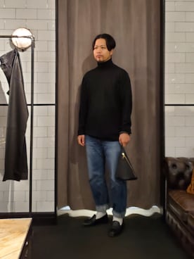 「Magnu（マヌー）のMagnu/マヌー/Tee Pee pouch（ハンドバッグ）」を使った、keitaさん（メンズ・177cm）の冬コーディネート