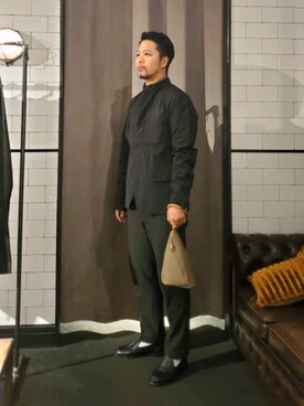 「Magnu（マヌー）のMagnu/マヌー/Tee Pee pouch（ハンドバッグ）」を使った、keitaさん（メンズ・177cm）の冬コーディネート