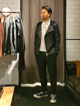 「ISAMU KATAYAMA BACKLASH（イサムカタヤマバックラッシュ）のアイテム（ジャケット/アウター）」を使った、keitaさん（メンズ・177cm）の冬コーディネート