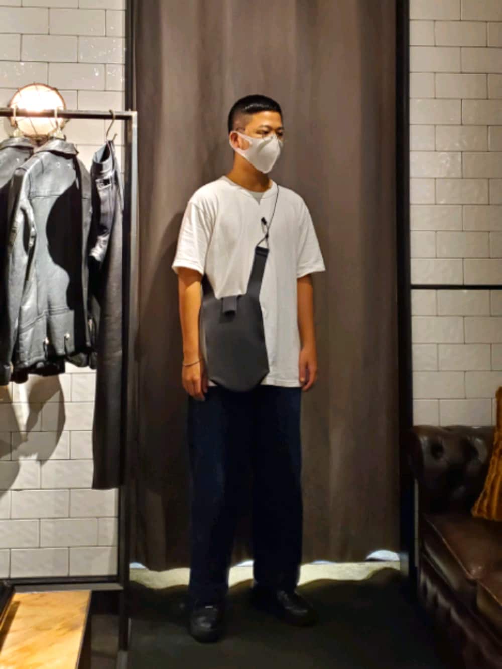 「バッグ」｜「ITTIの【RAWLIFE別注】ITTI/イッチ/ANNIE REGISTER BAG/アニーレジスターバッグ（ショルダーバッグ、ブルー系）」を使った、keitaさん（メンズ・177cm）の夏コーディネートの1枚目の写真